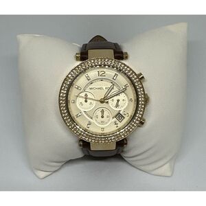Michael Kors Parker MK5688 Women's Brown Leather Analog Dial Quartz Watch HME5